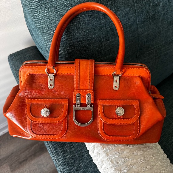 Dior Handbags - SOLD! Do not buy. Dior Orange Leather vintage flight bag